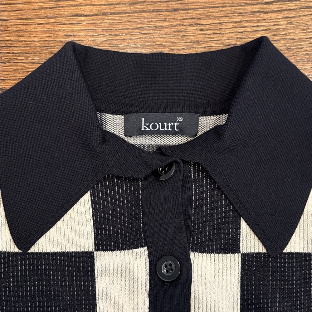 Checkerboard Knit Button-Down Midi Dress XS (purchased from Shopbop) - Picture 2 of 3